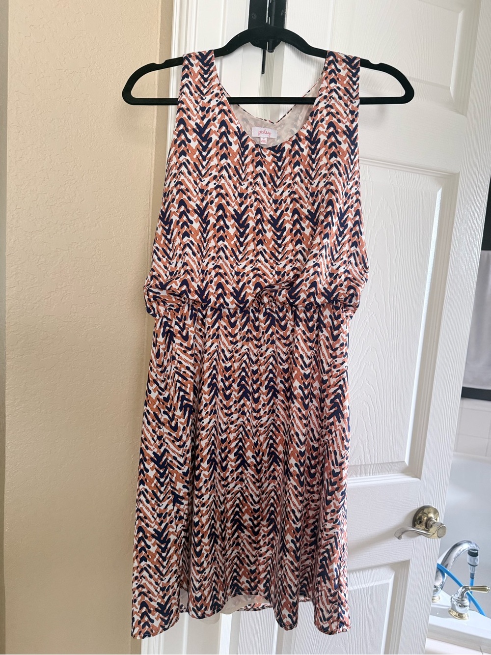 Pixley Orange, Navy and White Patterned Dress Stitch Fix
